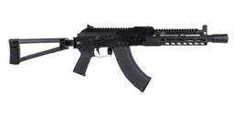 PSA AK-104 GF5 Triangle Side Folding Pistol with Triangle Brace, PSA-SLR SOLO 9.45" Rail, ALG Trigger, Hinged Dust Cover, and Linear Comp - Palmetto State Armory