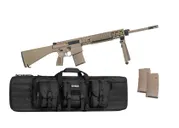 PSA Sabre AR-10 Rifle Billet 20" 6.5 Creedmoor Rifle w/ 12.5" Quad Rail, A1 Stock, Magpul Bi-Pod, 3 Mags, & Black Sabre Bag, FDE - Palmetto State Armory