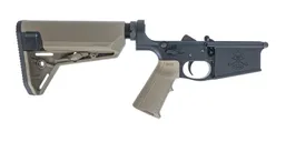 PSA Sabre AR-10 Lower Forged w/ MOE SL-S Stock and MIAD GEN 1.1 Grip, FDE - Palmetto State Armory