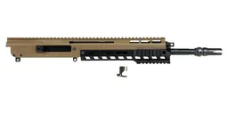 PSA JAKL Rifle Upper Assembly Pin & Weld 13.7" 5.56 NATO 1:7 Nitride w/Knurled CH, BCG and Partial Picatinny Lower Hand Guard, FDE / Black - Palmetto State Armory