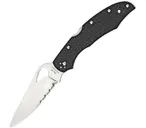 Spyderco Harrier 2 Combination Edge Folding Knife Drop Point, Black - BY01GPS2 - Spyderco