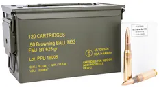 PPU USA Rangemaster .50 BMG FMJ 625 gr Ammo, 120rds - Prvi Partizan