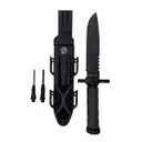 Humvee Adventure Gear Sawback Survival Knife, Black - HMV-KFXB-02 - Humvee Accessories