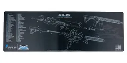 PSA Custom 12"x36" AR15 Rifle Cleaning Mat, Charcoal/Blue - AR15Mat12x36 - Psa Custom