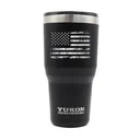 Yukon Outfitters 30 oz Freedom Tumbler, Black w/ Distressed USA Flag - YO30BLACKUSA - Yukon Outfitters