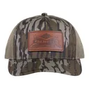 PSA Leather Patch Richardson 5 Panel Trucker Hat, Mossy Oak Bottomland - Palmetto State Armory