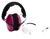 Venture Gear 24 dB Low-Profile Earmuffs and Eyewear Combo Kit, Pink/Clear - VGCOMBO210 - Pyramex