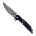 Begg Knives Diamici Damascus Folding Drop Point Knife, Black - BG015 - Begg Knives
