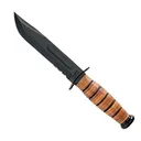 KA-BAR US Army Serrated Edge Fixed Knife Clip Point, Brown - Ka-Bar