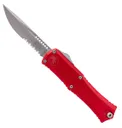 Microtech Mini Hera II S/E Apocalyptic OTF Drop Point Knife Serrated, Red - 1703M-11APRD - Microtech Knives