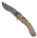 Microtech Amphibian Ram-Lok Apocalyptic Folding Clip Point Knife Serrated, Tan - 137RL-11APFLGTTA - Microtech Knives