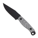 Half Face Blades Crow Scalper Fixed Blade Knife Gray Micarta (4" Black Cerakote) - Half Face Blades