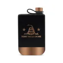 Yukon Outfitters 9 oz "Don't Tread on Me" Highline Flask, Black/Copper - YF09DTMBC1 - Yukon Outfitters
