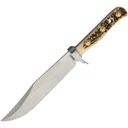 American Hunter Bowie Fixed Blade Clip Point Knife, Brown - AH017 - American Hunter Knives