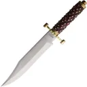 American Hunter Studded Bowie Fixed Blade Clip Point Knife, Red Wood - AH024 - American Hunter Knives