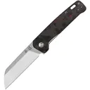 QSP Penguin Folding Sheepsfoot Knife, Red Carbon Fiber - QS130V2F1 - Qsp Knives