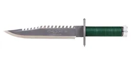 Rambo Knives First Blood Fixed Blade Sawback Knife, Green - RB9423 - Rambo Knives