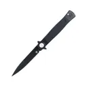 CobraTec Knives Stilleto Folding Spear Point Knife, Black - CTSTLBLG1OBLKBLK - CobraTec Knives