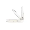 CobraTec Knives Trapper Folding Two Blade Pocket Knife, Bone - CTTDTRPWHTBN - CobraTec Knives