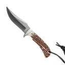 Uncle Henry Staglon Fixed Blade Clip Point Knife, Brown - 1136006 - Uncle Henry