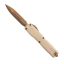 Sabre X Microtech Ultratech Gen IV OTF Dagger Point Knife, Champagne & Burnt Bronze - 1122-1CGUB-PSA - Microtech Knives