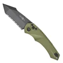 Heretic Knives Mini Pariah Auto Folding Tanto Knife Serrated, OD Green - H055-4B-GRN - Heretic Knives