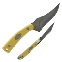 Old Timer Sharpfinger Fixed Blade Clip Point Knife w/ Folding Pocket Knife Combo, Yellow - 1259508 - Old Timer