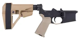 PSA PA15 MOE Complete Lower w/ SBA5 Brace, FDE - Palmetto State Armory