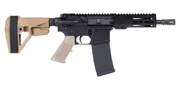 PSA 7.5" Pistol Length 5.56 NATO 1/7 Nitride 6" Hex MLOK Classic SBA5 Pistol, FDE - Palmetto State Armory