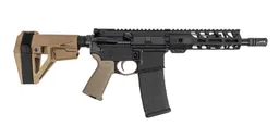 PSA 8.5" Pistol Length 5.56 NATO 1/7 Nitride 7" Lightweight MLOK MOE EPT SBA5 Pistol, FDE - Palmetto State Armory