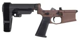 Griffin Armament MK2 Ambi Complete Pistol Lower w/ SBA3 Brace, Terra Brown - Griffin Armament