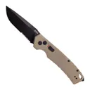 Tekto Knives A3 Delta Serrated Auto Folding Knife, Desert - Tekto Knives