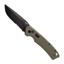 Tekto Knives A3 Delta Serrated Auto Folding Knife, OD Green - Tekto Knives