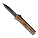 Tekto Knives A7 Zastava Auto Knife, Black/Brown Wood - Zastava Arms