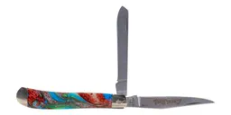 Bear & Son Slimline Trapper Folding Knife, Coral Reef - Bear and Son Cutlery