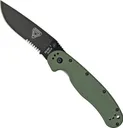Ontario Knife Company RAT I Serrated Folding Knife, OD Green/Black - Ontario Knife Company