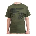 Rothco Us Flag - Usmc Eagle, Globe, Anchor T Shirt, Olive Drab, Large - Rothco