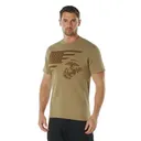 Rothco Us Flag - Usmc Eagle, Globe, Anchor T Shirt, Coyote Brown, 3X-Large - Rothco