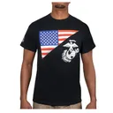 Rothco Us Flag - Usmc Eagle, Globe, Anchor T Shirt, Black, 3X-Large - Rothco