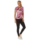 Rothco Womens Long Length Camo V-Neck T-Shirt - Pink Camo, X-Large - Rothco