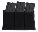 Rothco Lightweight 3 Mag Elastic Retention Pouch - Black - Rothco