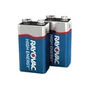 Rayovac High Energy Alkaline Battery 9 V/565 mAh - A1604-2J - Rayovac