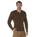 Rothco G.I. Style Acrylic V-Neck Sweater - Brown, 3X-Large - Rothco
