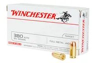 Winchester USA 380 Auto/ACP 95gr FMJ Ammunition 100rds Value Pack - USA380VP - Winchester