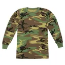 Rothco Kids Long Sleeve Camo T-Shirt - Woodland Camo, X-Small - Rothco