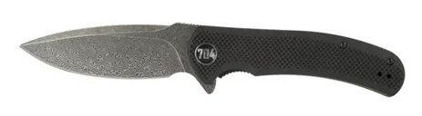 704 Gear Urban Ranger EDC Folding Pocket Knife  FS 3.74" Blade, Black w/ Damascus Steel - 704 Gear