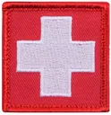 Rothco White Cross Red Morale Patch - Rothco