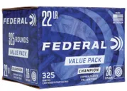 Federal Premium Champion 36 gr CPHP .22 LR 325 Rounds Ammunition - 725 - Federal Premium