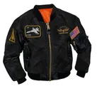 Rothco Kids Flight Jacket With Patches - Black, X-Large - Rothco