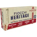 Fiocchi Heritage 9x21mm 123 gr FMJTC 50rds Handgun Ammo for Reliable Performance and Accuracy - 9X21 - Fiocchi
